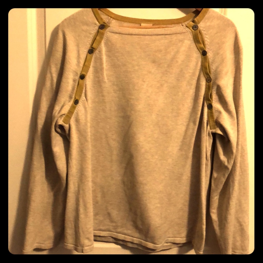 Jill button accent sweater top